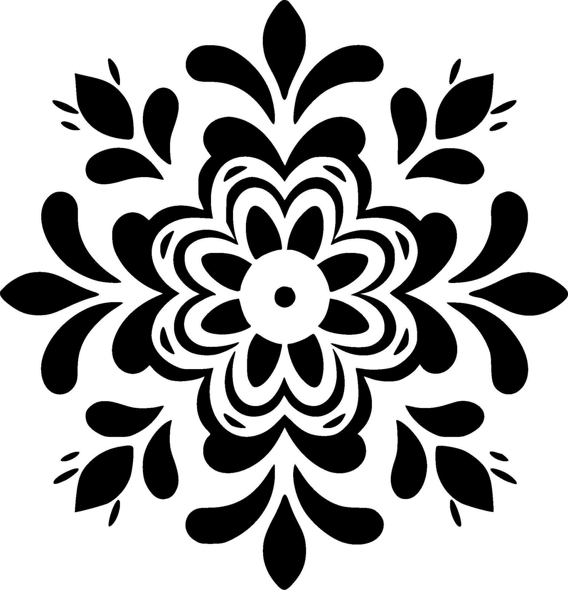 Mandala, Black and White Vector illustration 28002536 Vector Art at
