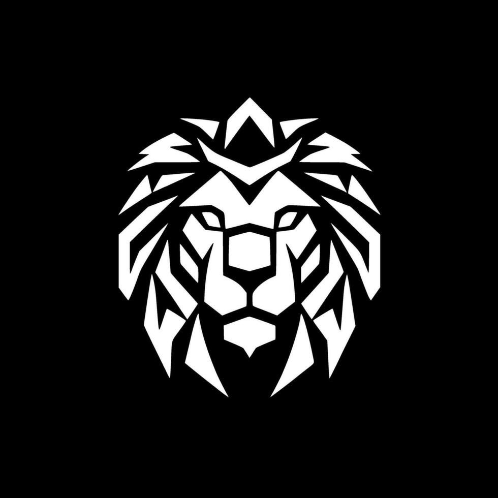 Lion - Black and White Isolated Icon - Vector illustration