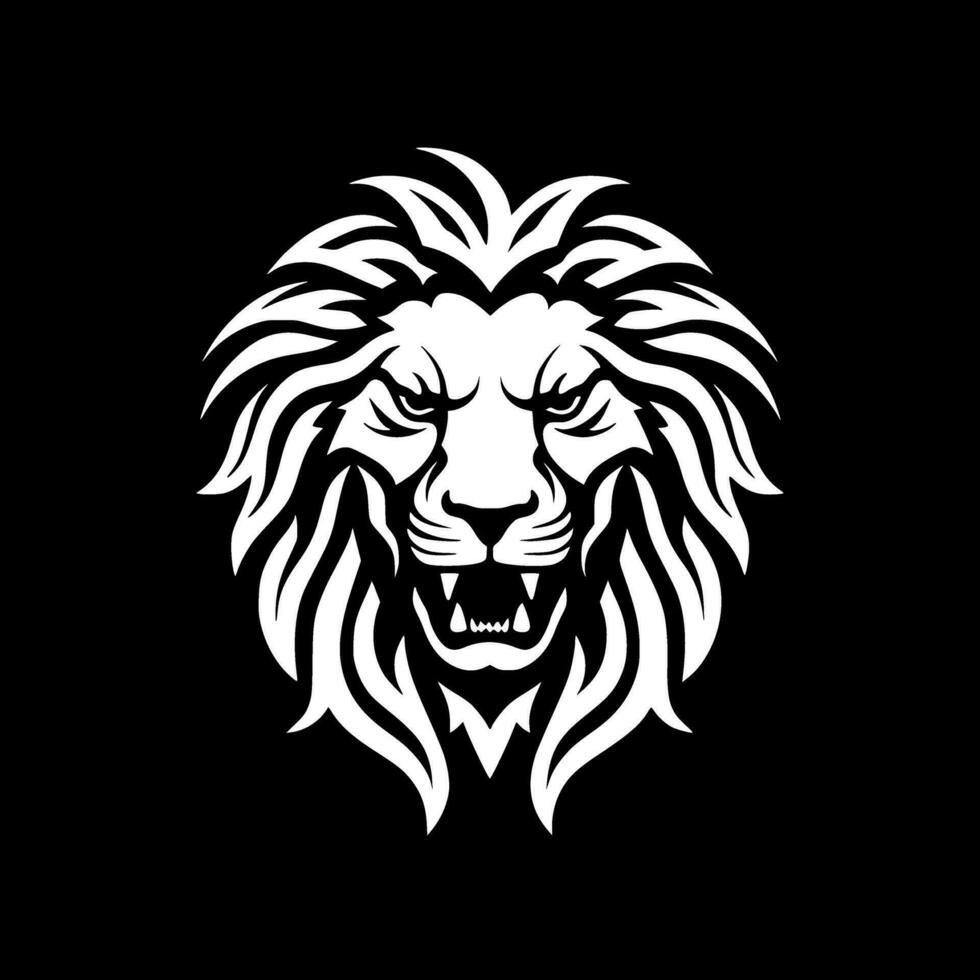 Lion - Black and White Isolated Icon - Vector illustration