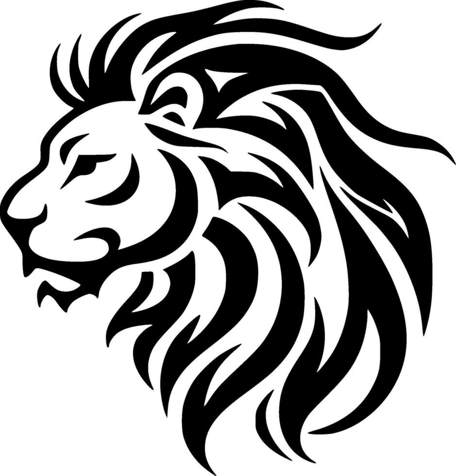 Lion - Black and White Isolated Icon - Vector illustration