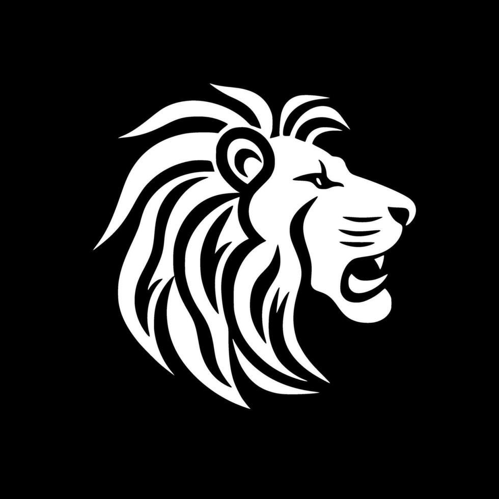 Lion - Black and White Isolated Icon - Vector illustration