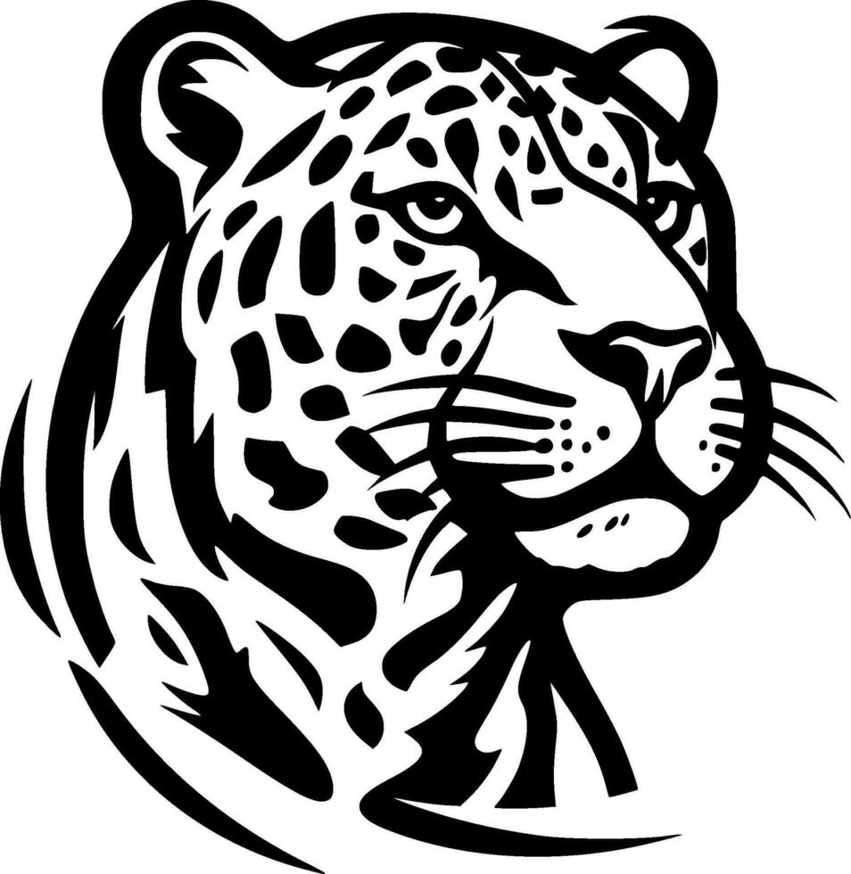 Leopard, Black and White Vector illustration