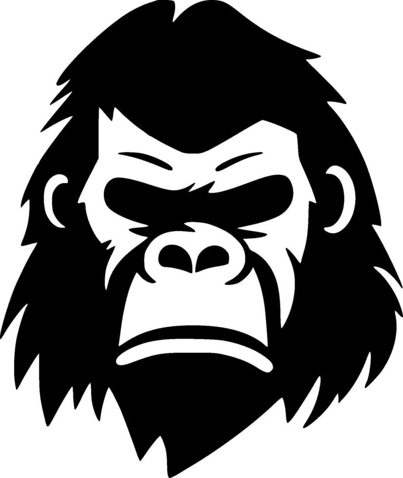 Gorilla, Minimalist and Simple Silhouette - Vector illustration