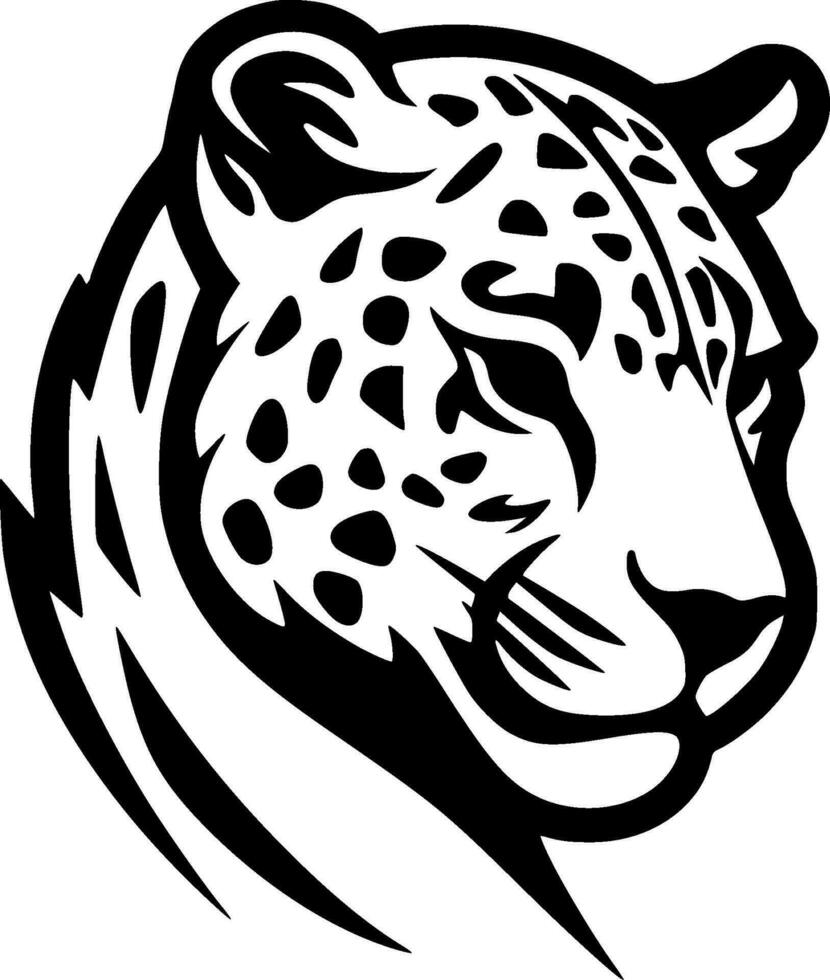 Leopard, Black and White Vector illustration