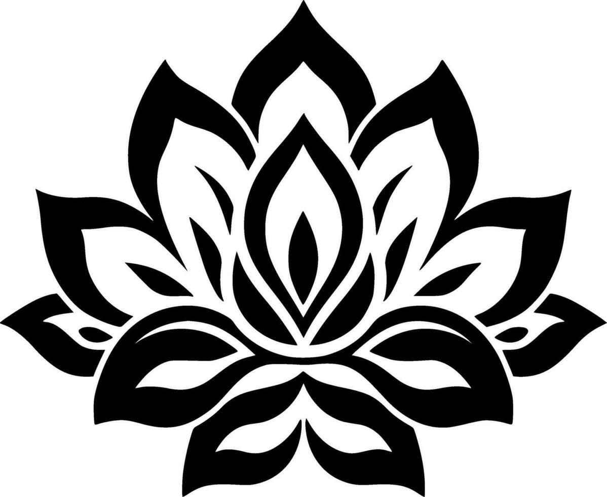 Flower - Black and White Isolated Icon - Vector illustration