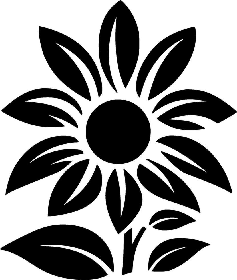 Flower, Black and White Vector illustration