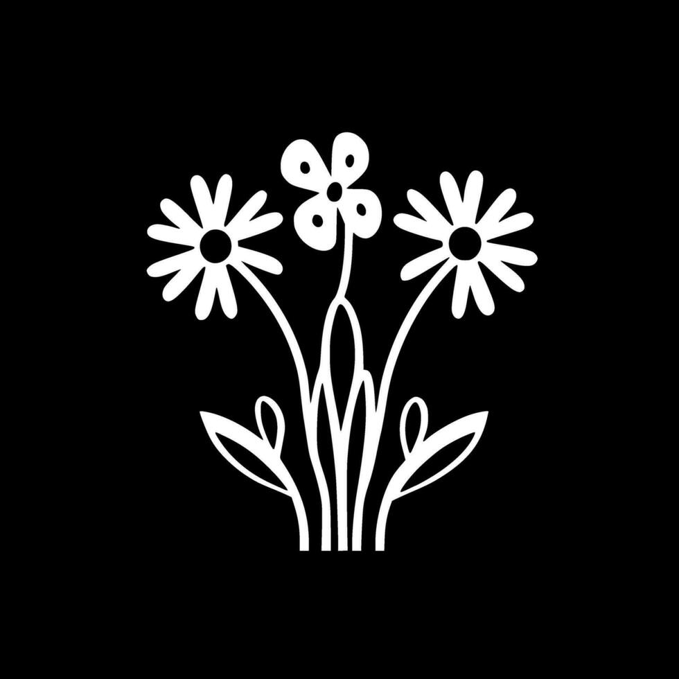 Flowers, Minimalist and Simple Silhouette - Vector illustration