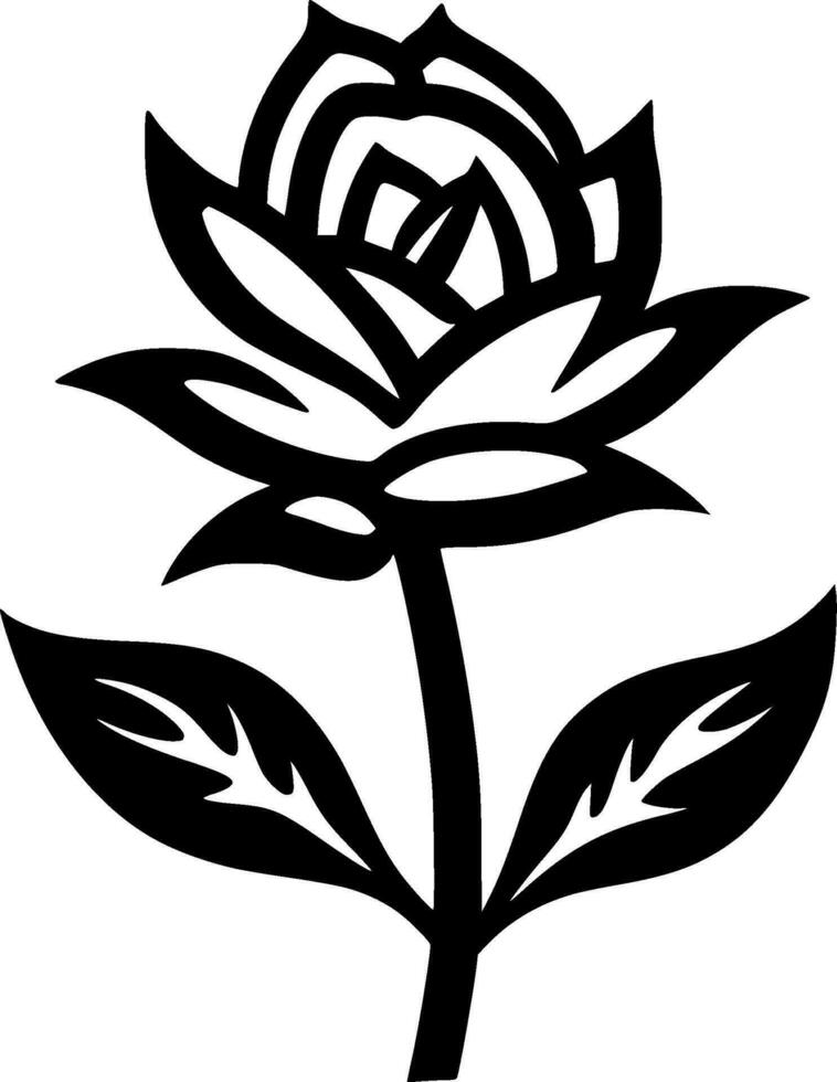 Flower, Black and White Vector illustration