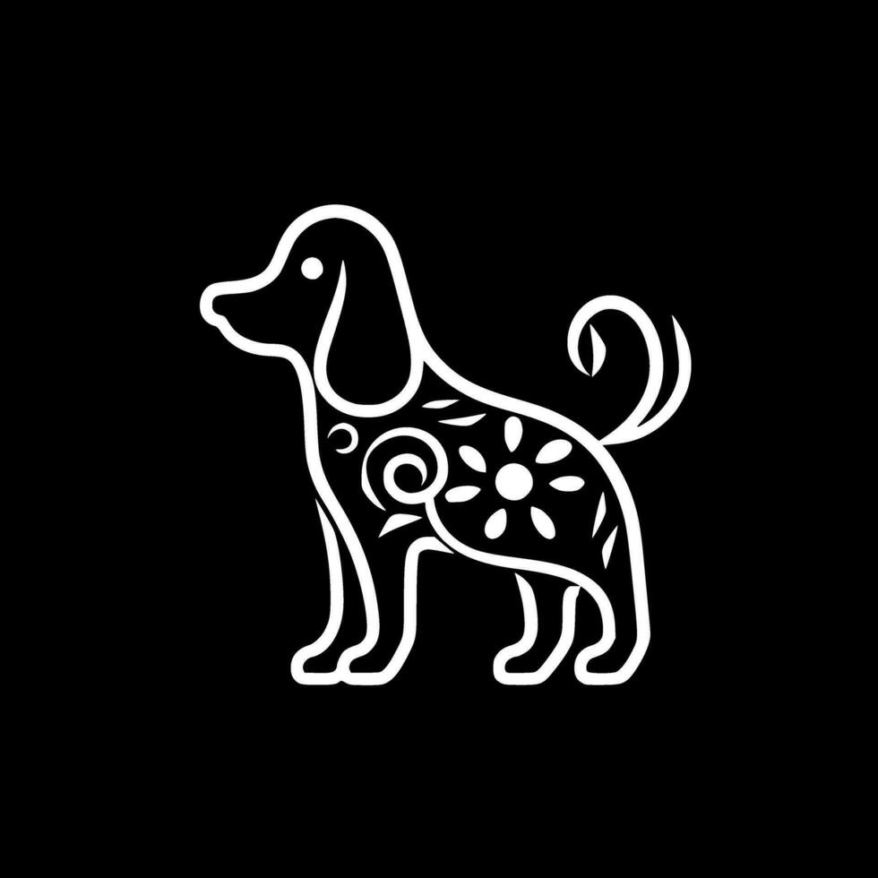 Dog, Minimalist and Simple Silhouette - Vector illustration