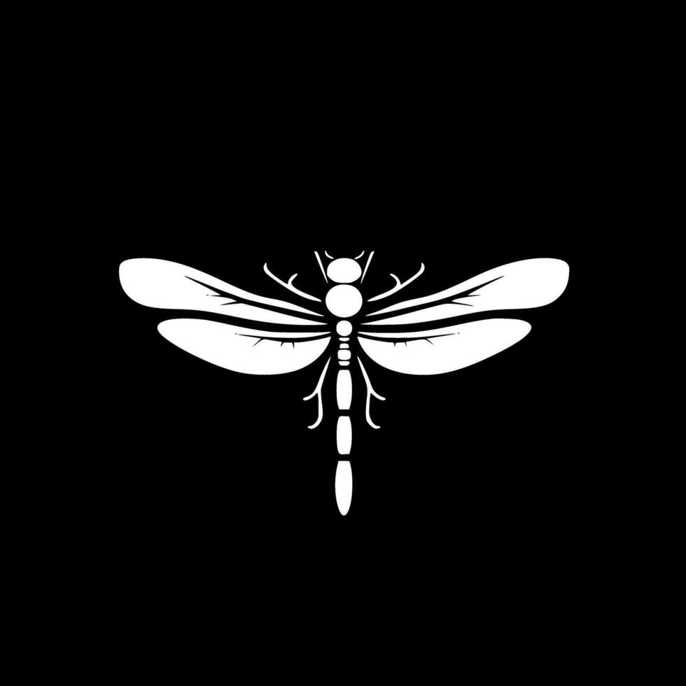 Dragonfly - Black and White Isolated Icon - Vector illustration