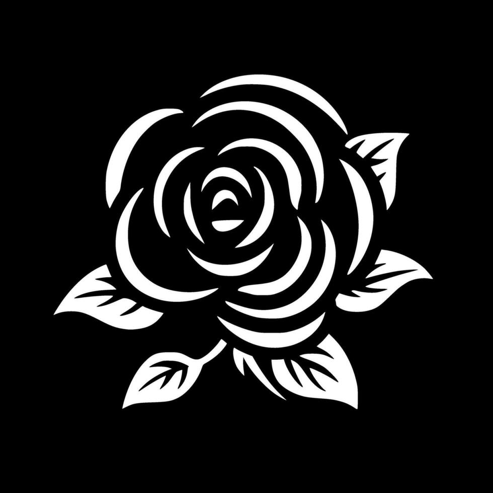 Flower, Black and White Vector illustration