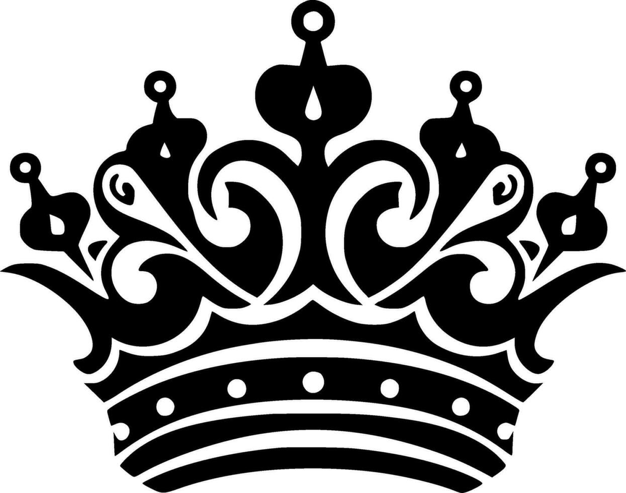 Crown - Black and White Isolated Icon - Vector illustration