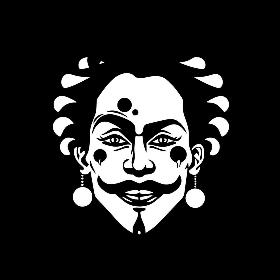 Clown, Minimalist and Simple Silhouette - Vector illustration