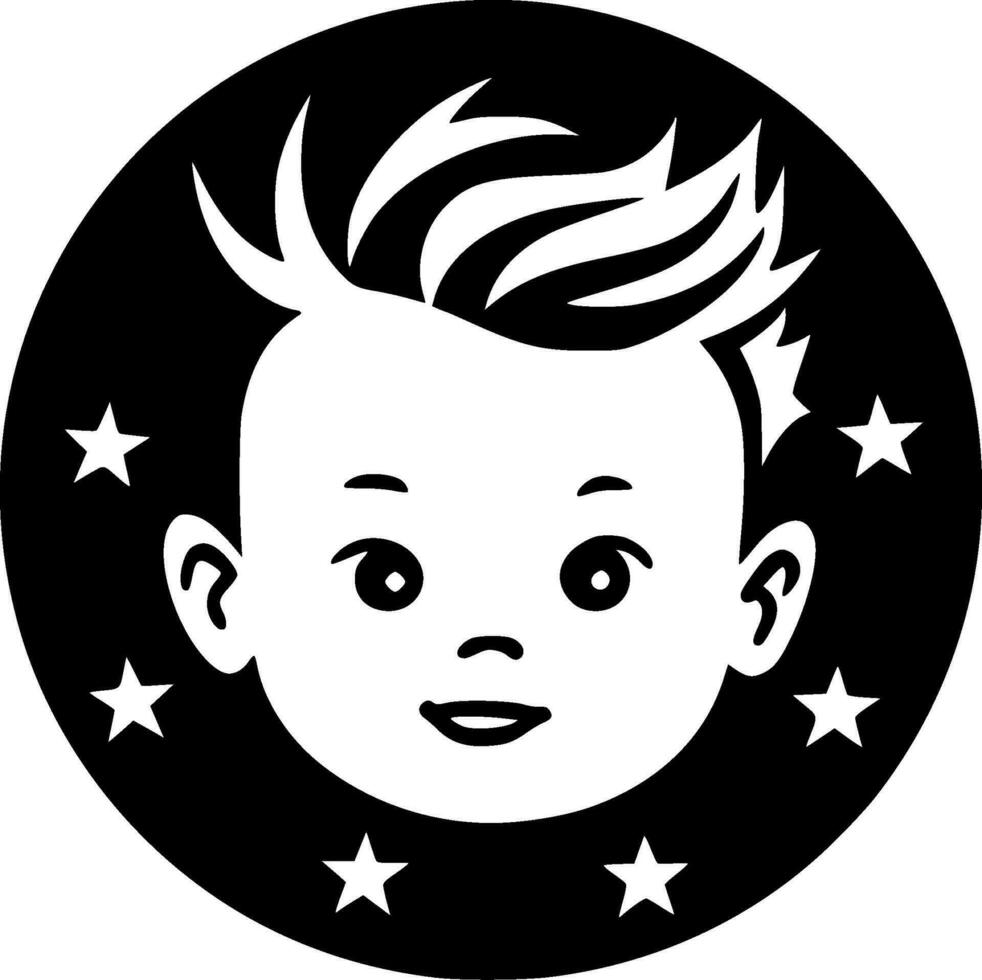 Baby - Black and White Isolated Icon - Vector illustration