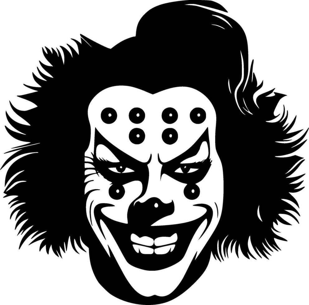 Clown - Black and White Isolated Icon - Vector illustration