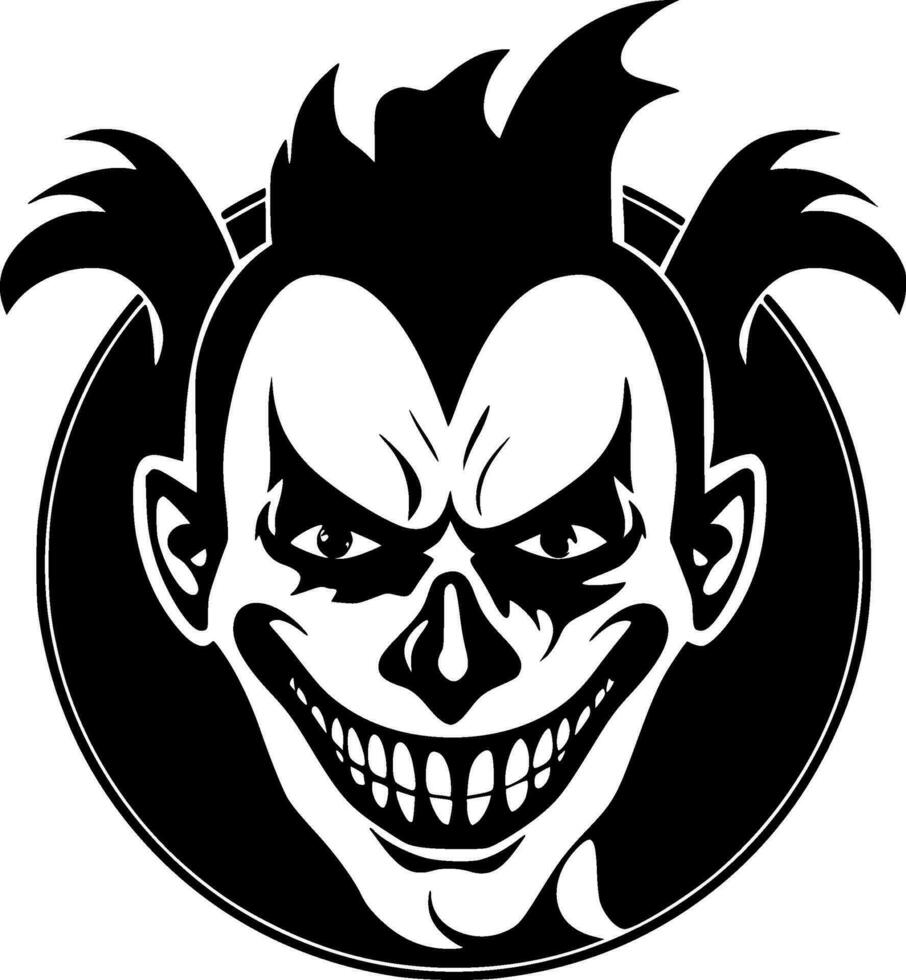 payaso - negro y blanco aislado icono - vector ilustración