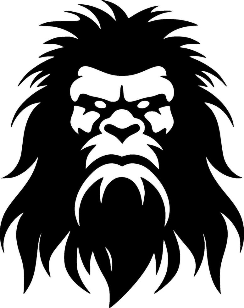 Bigfoot, Black and White Vector illustration