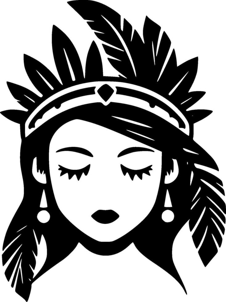 Boho, Black and White Vector illustration