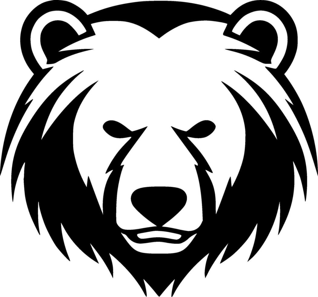 Bear, Black and White Vector illustration
