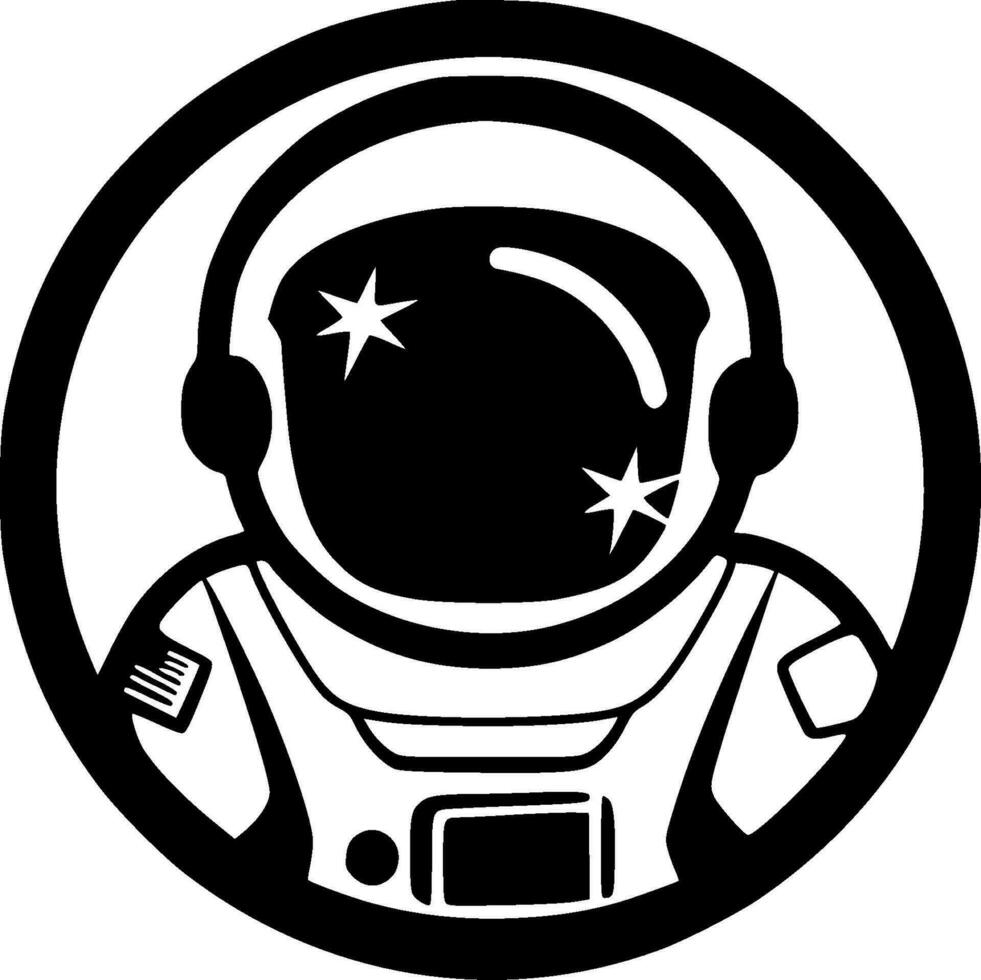Astronaut - Black and White Isolated Icon - Vector illustration
