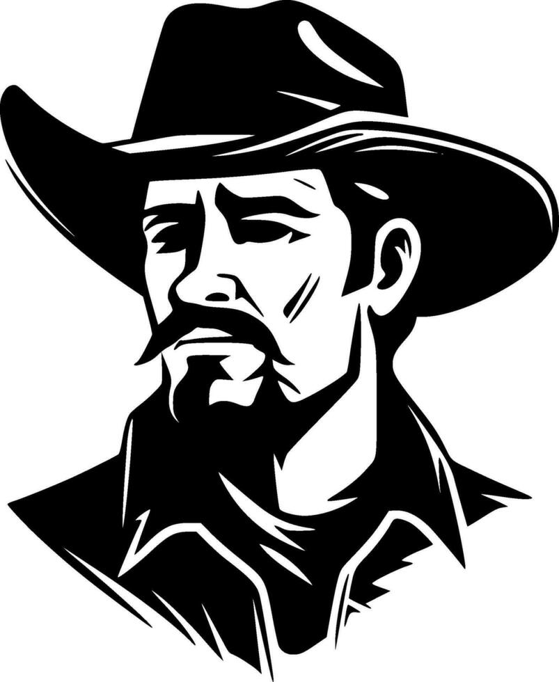 Western, Black and White Vector illustration
