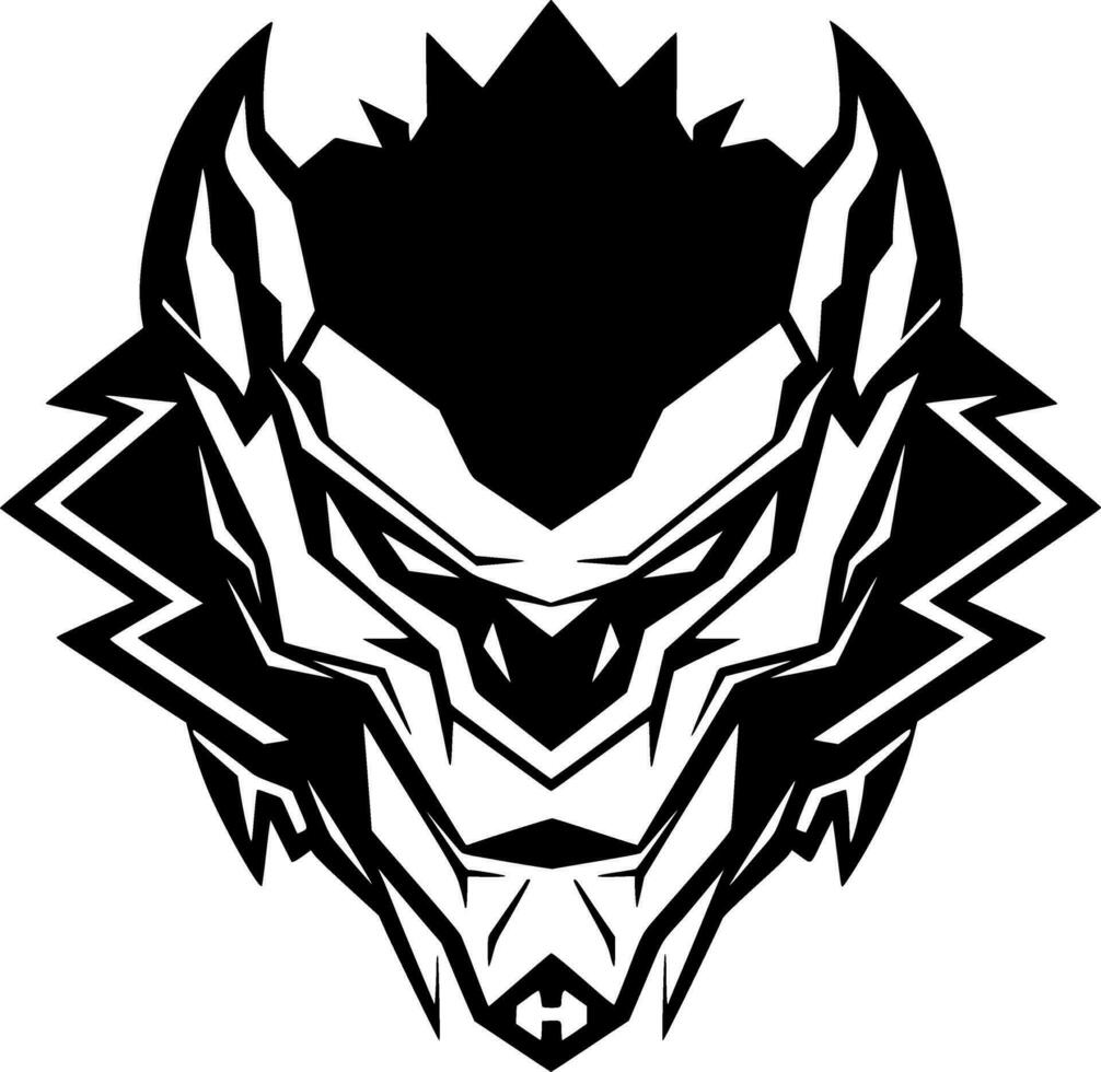 lobo - negro y blanco aislado icono - vector ilustración