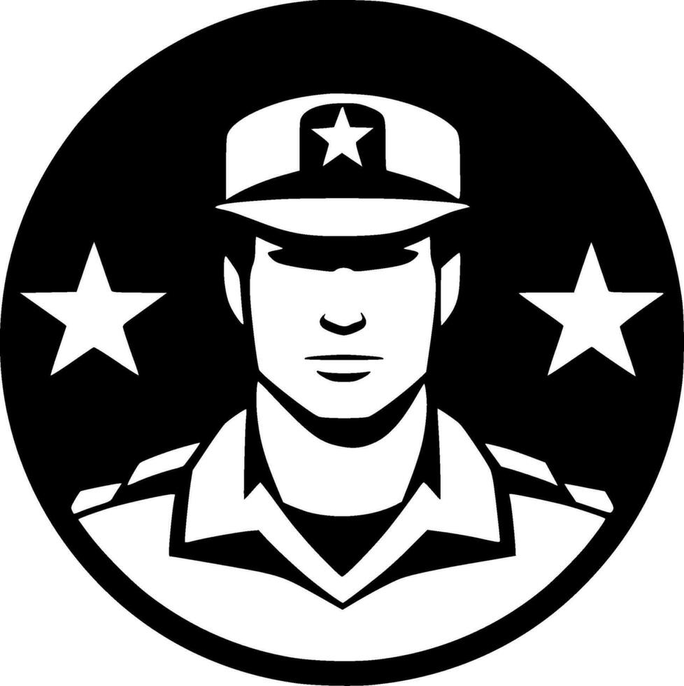 Army, Black and White Vector illustration