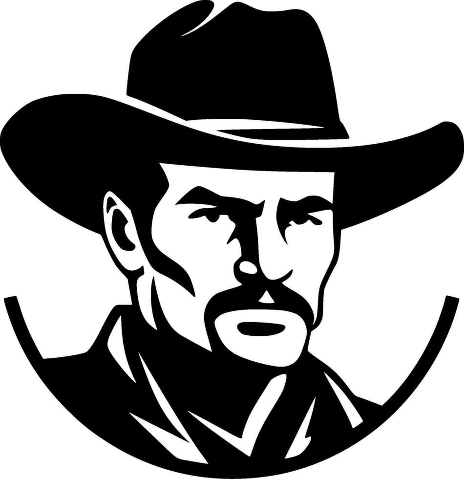 Western, Black and White Vector illustration