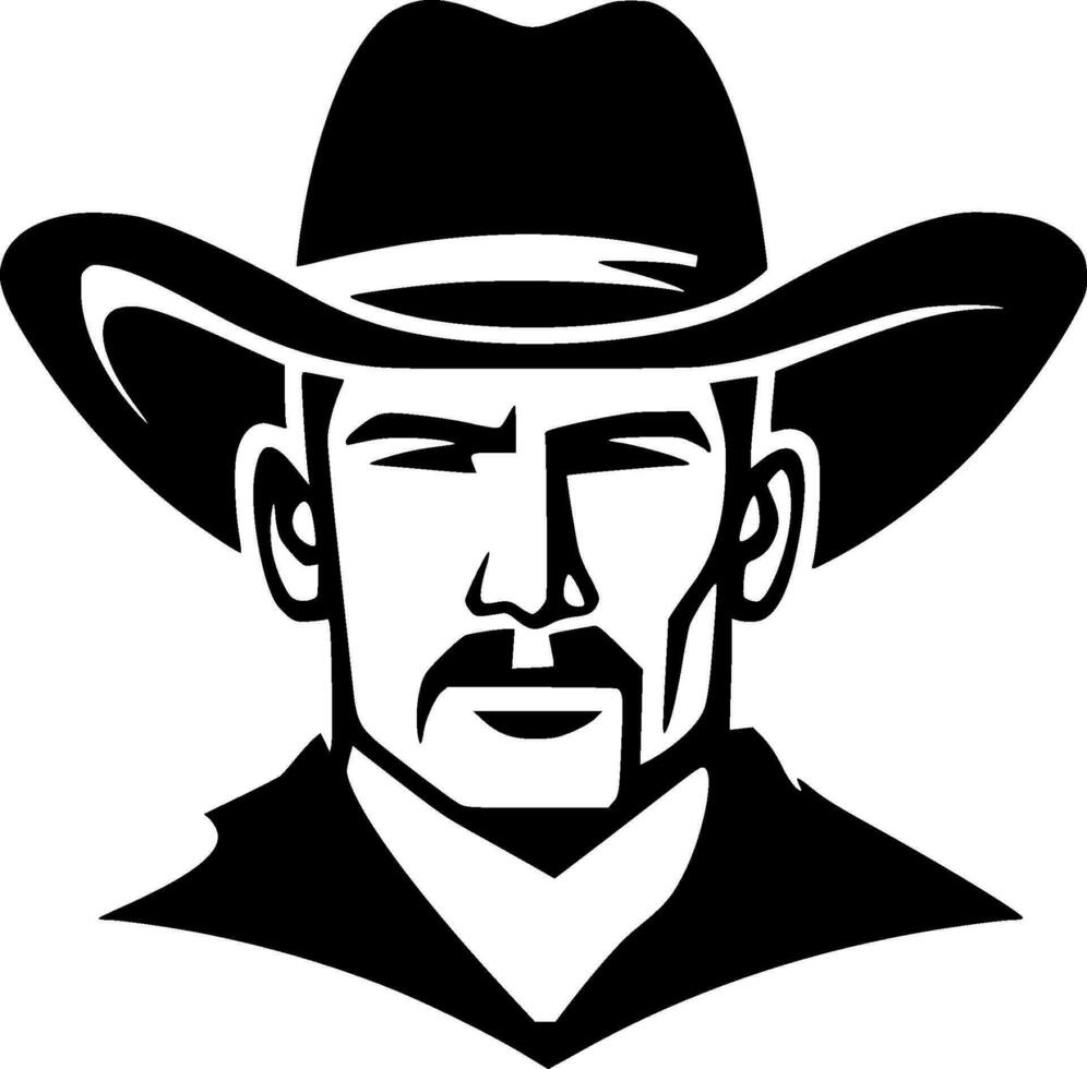 Western, Black and White Vector illustration