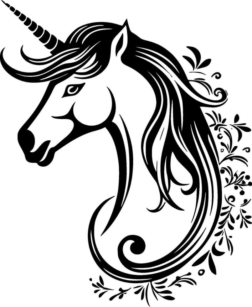 unicornio, minimalista y sencillo silueta - vector ilustración