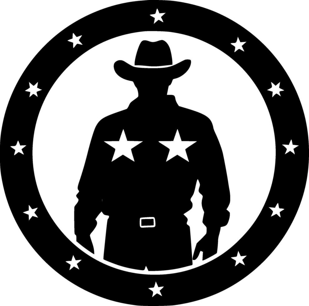 Western, Black and White Vector illustration