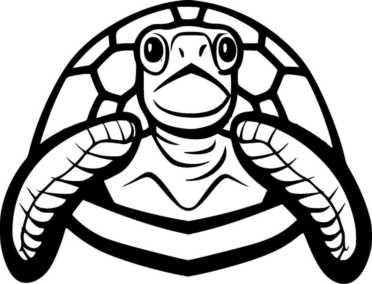 Turtle - Black and White Isolated Icon - Vector illustration