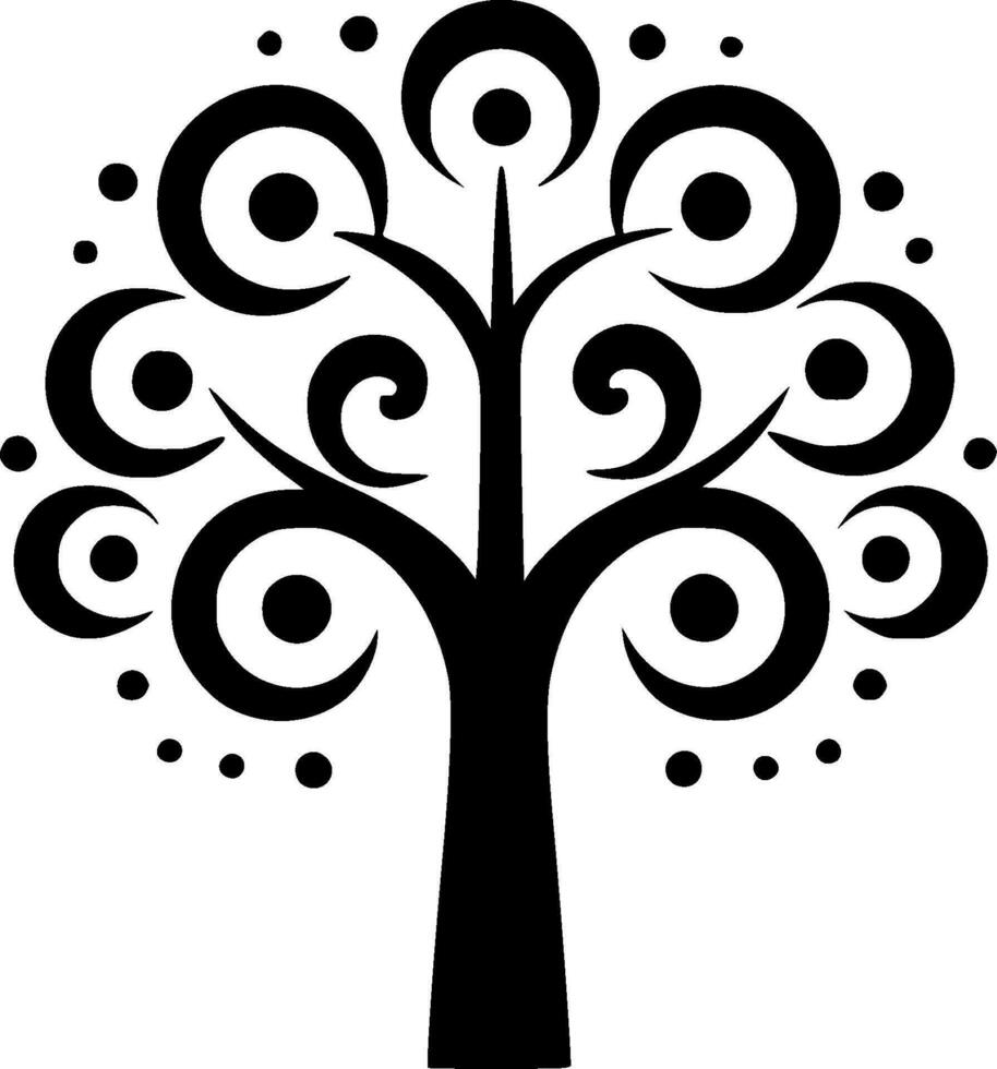 árbol, minimalista y sencillo silueta - vector ilustración