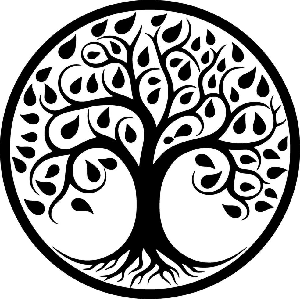 árbol, minimalista y sencillo silueta - vector ilustración