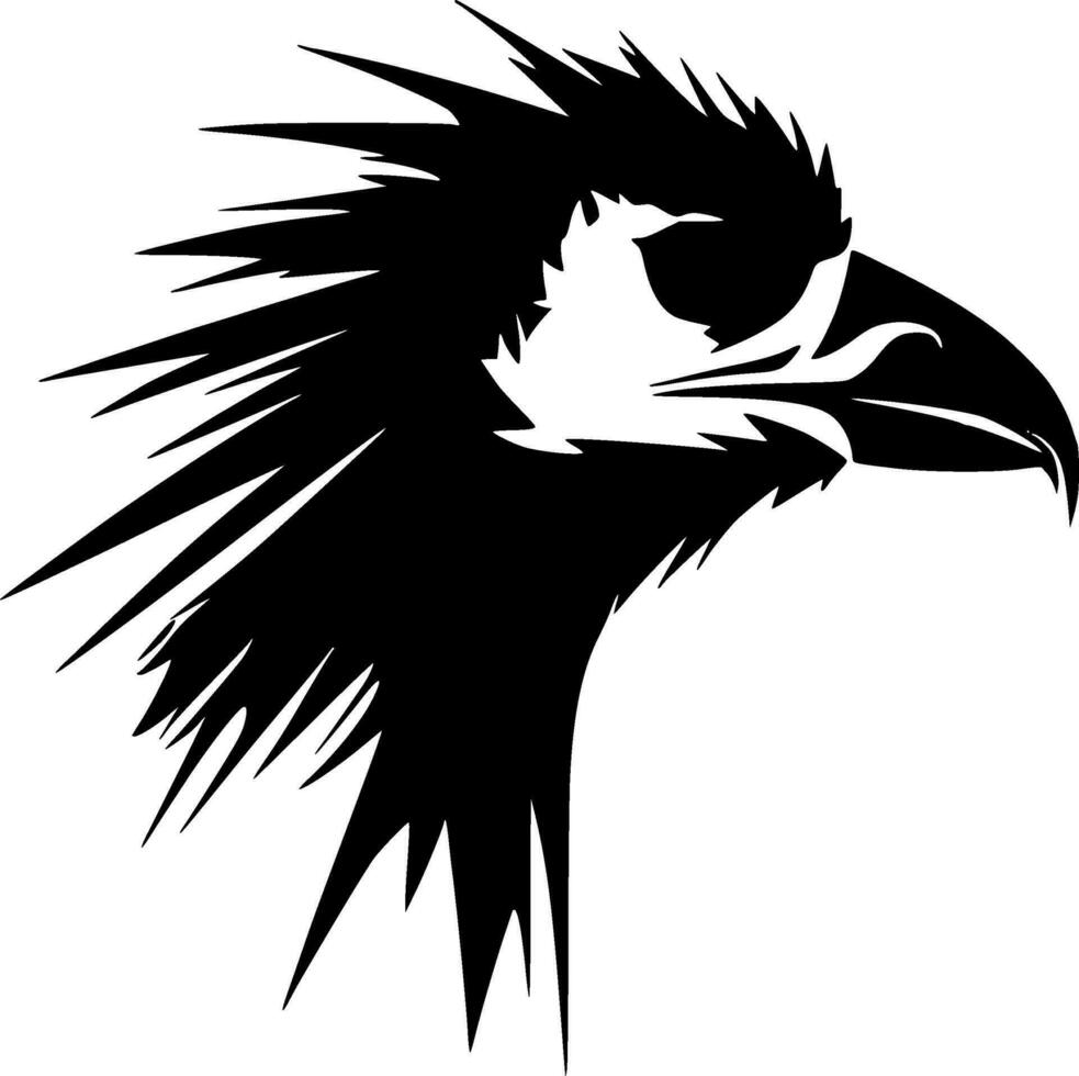 Vulture, Black and White Vector illustration