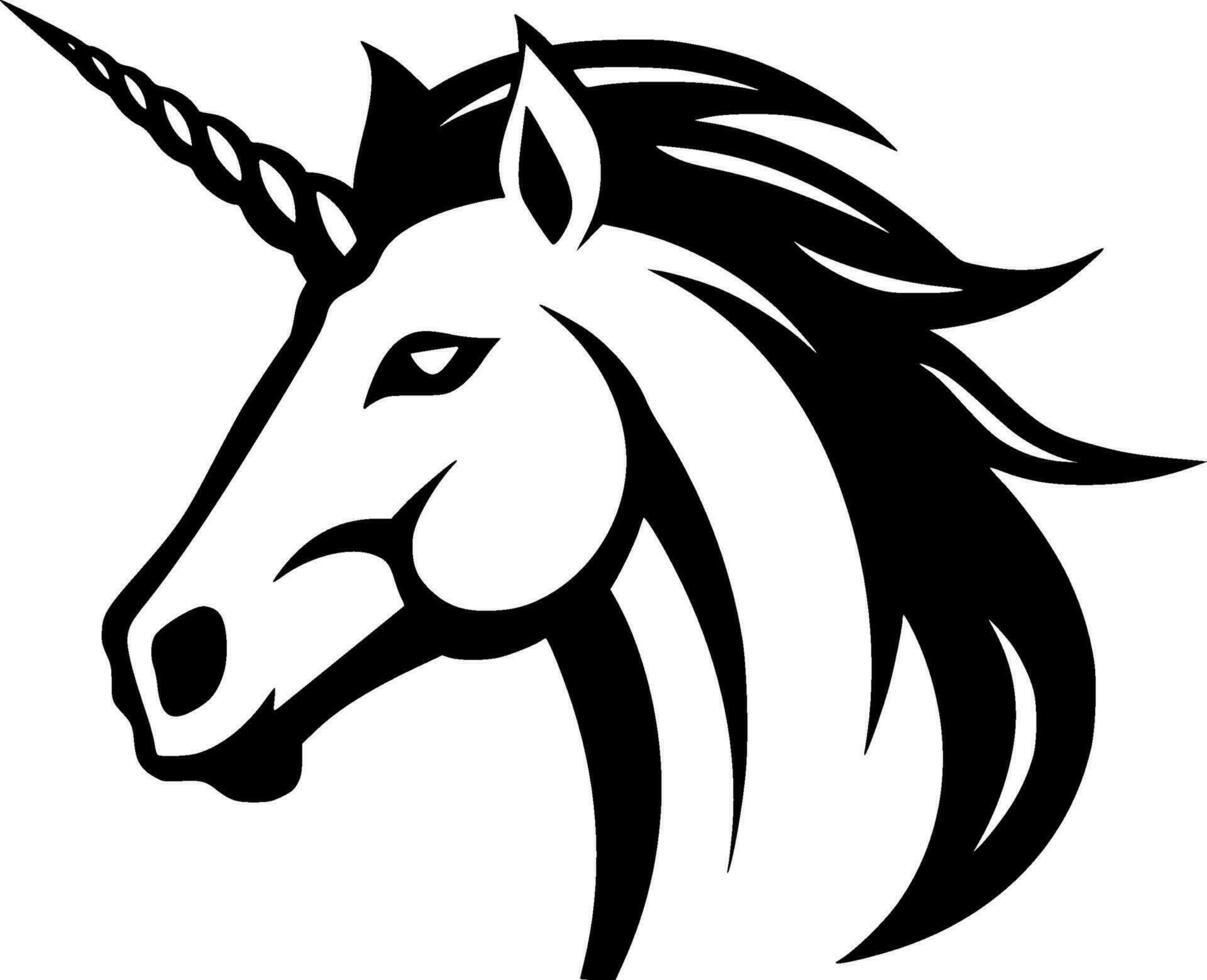 Unicorn - Black and White Isolated Icon - Vector illustration