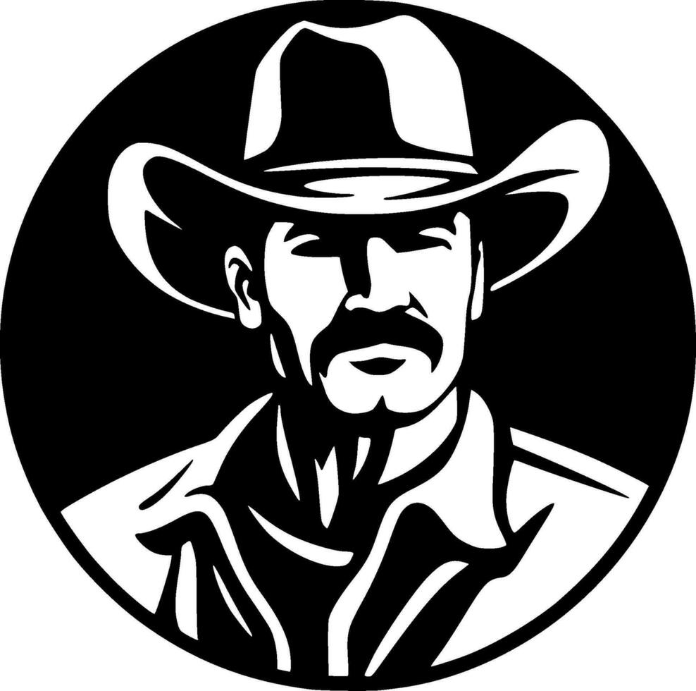 Western, Black and White Vector illustration