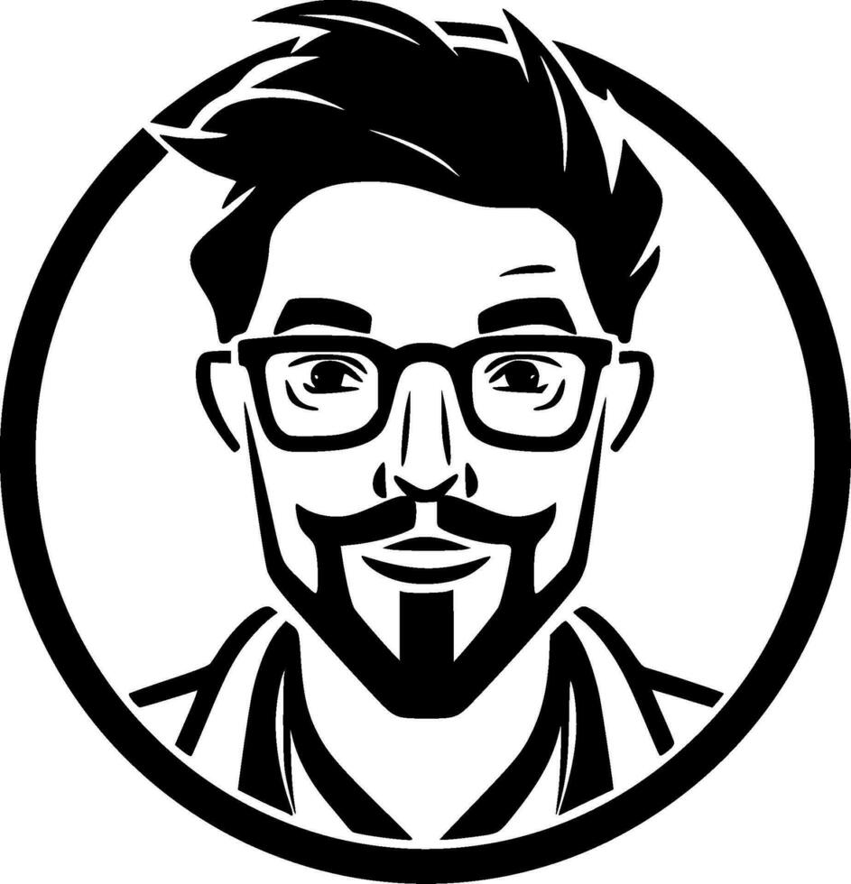 Teacher, Black and White Vector illustration