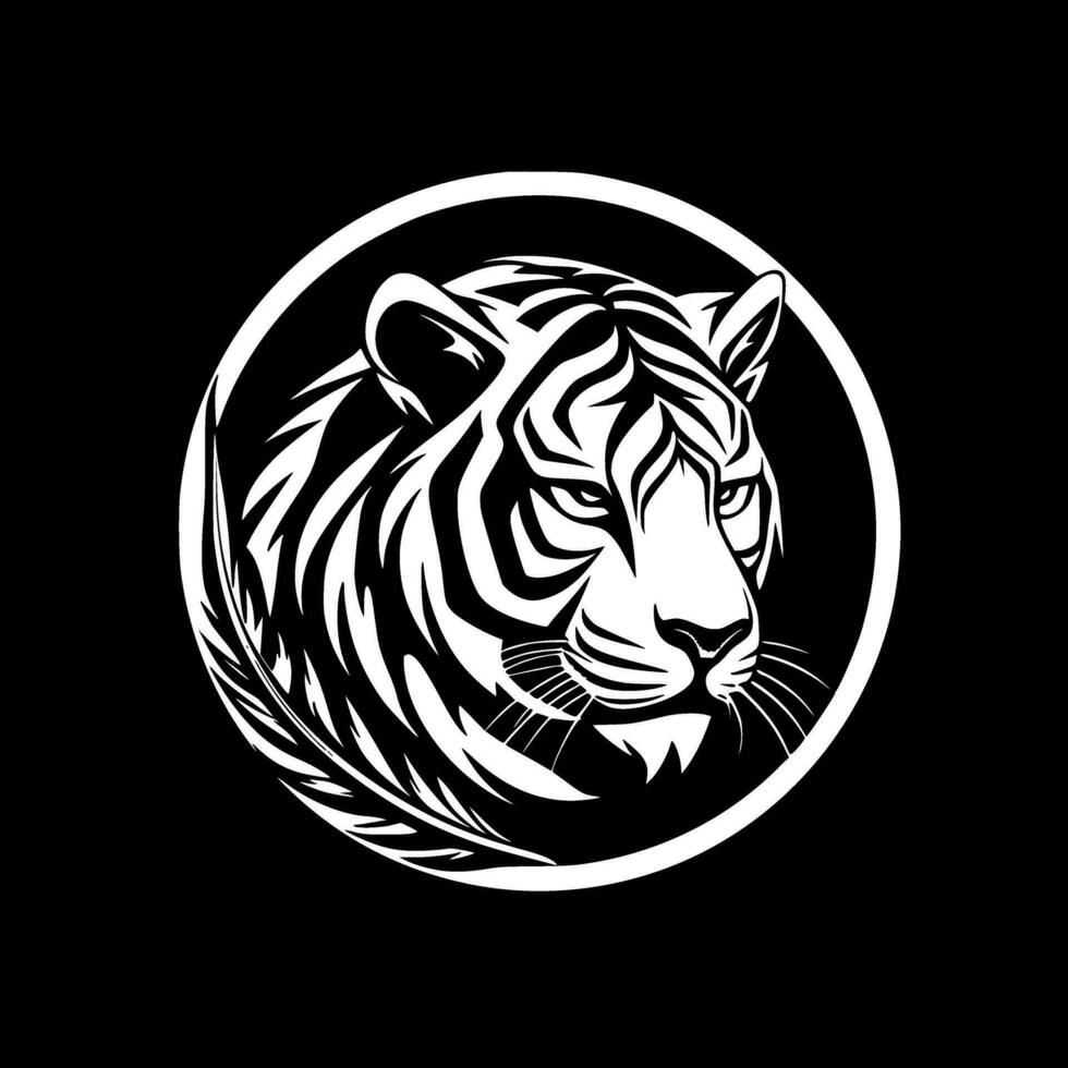 Tiger, Minimalist and Simple Silhouette - Vector illustration