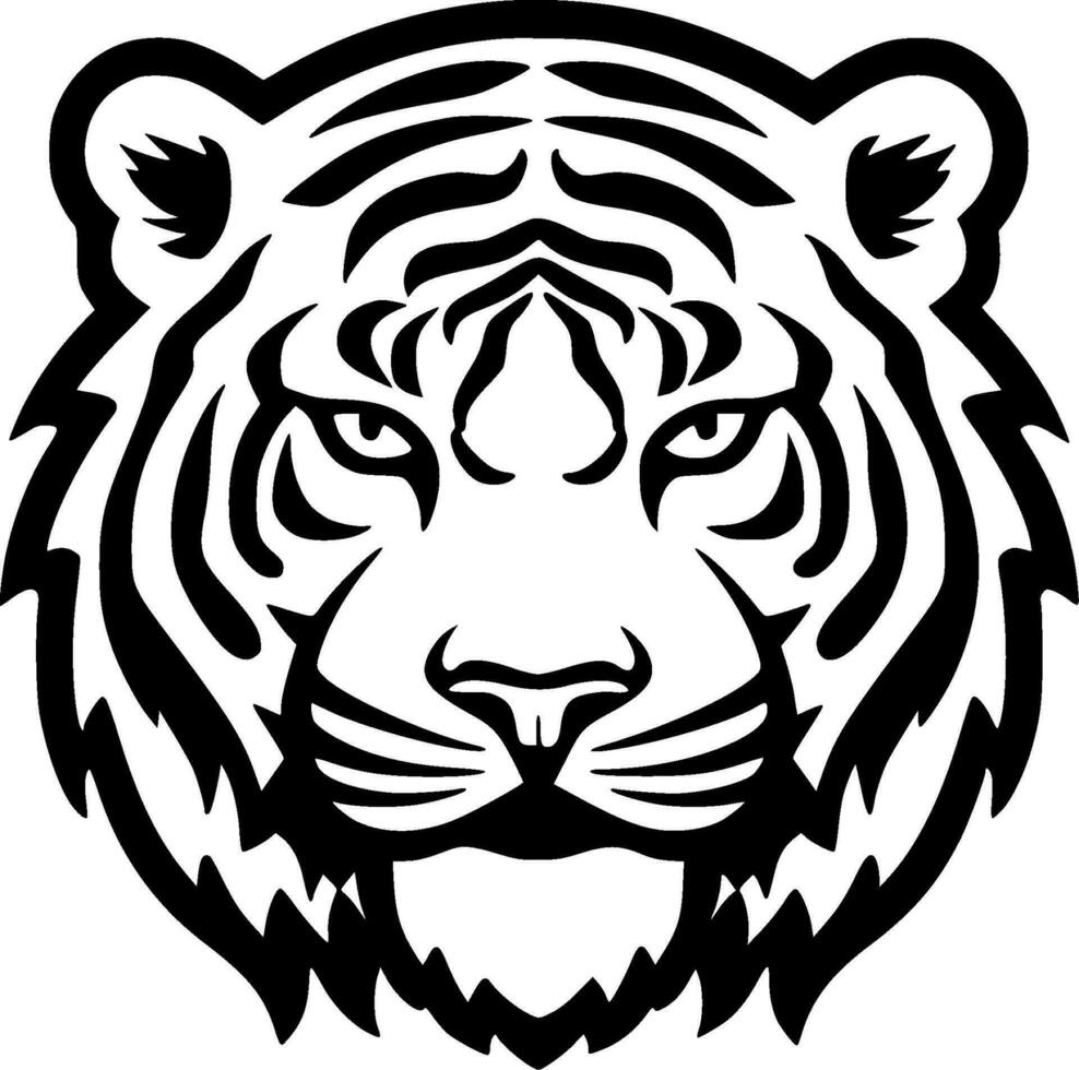 Tiger, Minimalist and Simple Silhouette - Vector illustration