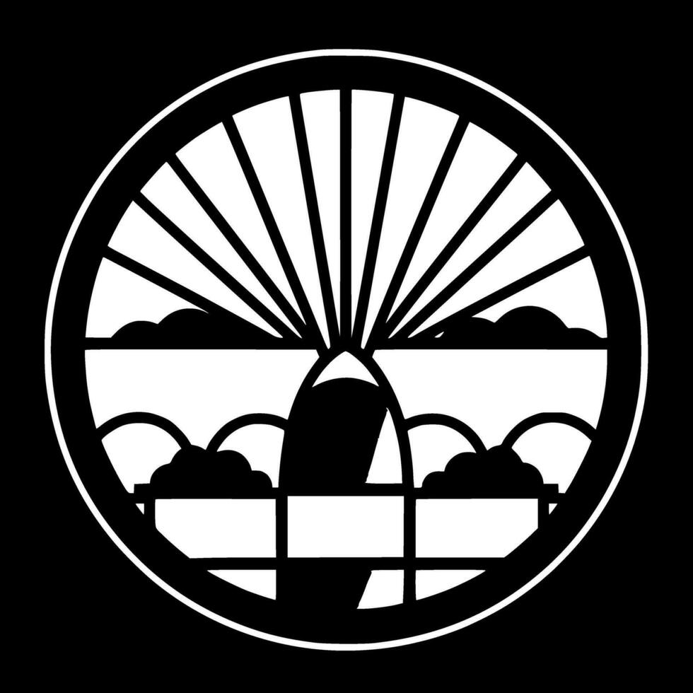 Stained Glass, Black and White Vector illustration