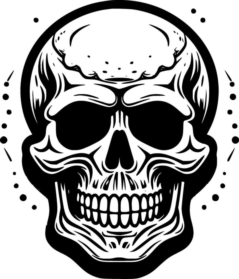 Skull - Black and White Isolated Icon - Vector illustration