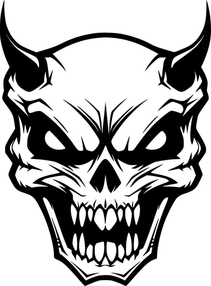 Skull - Black and White Isolated Icon - Vector illustration