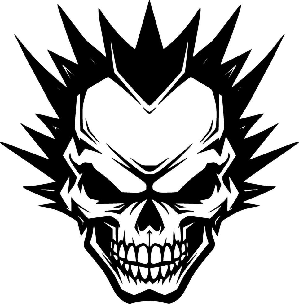 Skull - Black and White Isolated Icon - Vector illustration