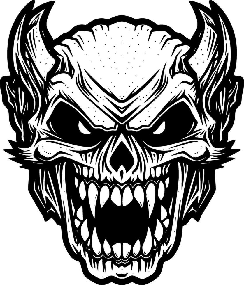 Skull - Black and White Isolated Icon - Vector illustration