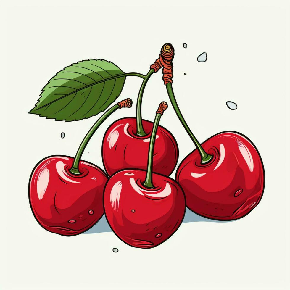 cherry cartoon design on white background photo