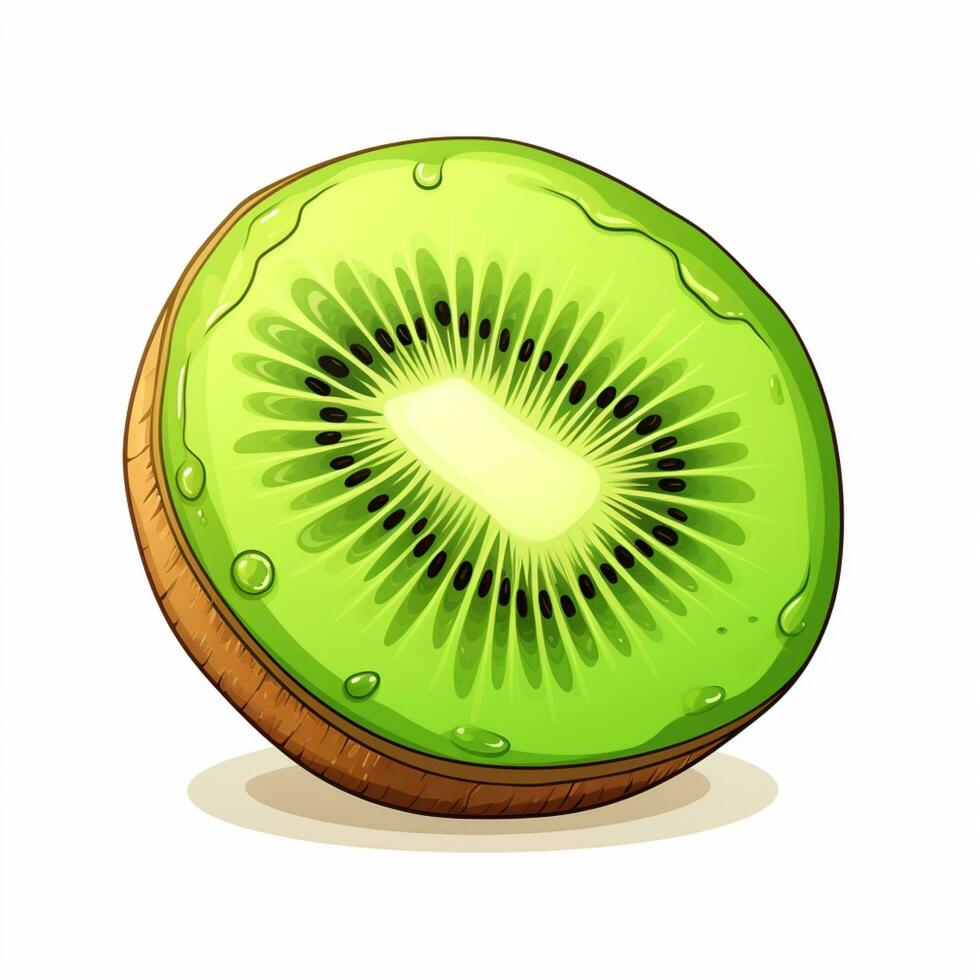 cartoon art kiwi fruit on white background photo