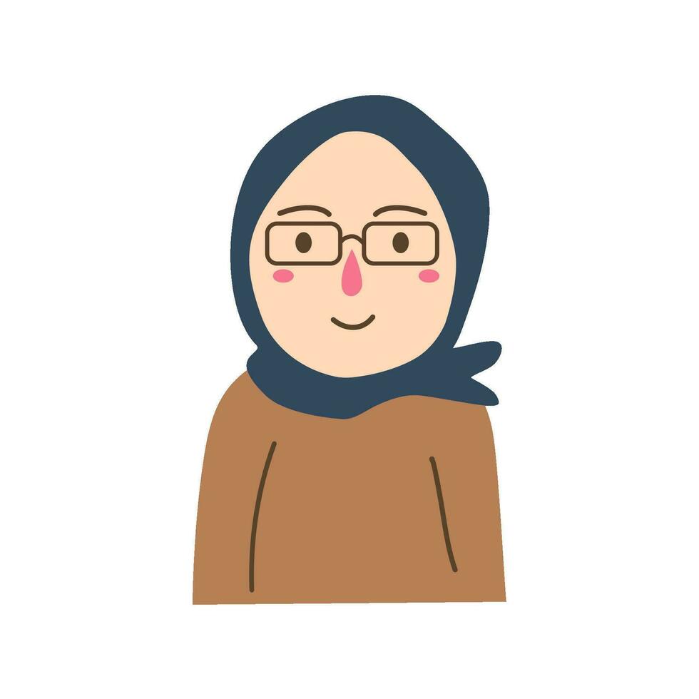 hand drawn empowered muslim woman illustration vector