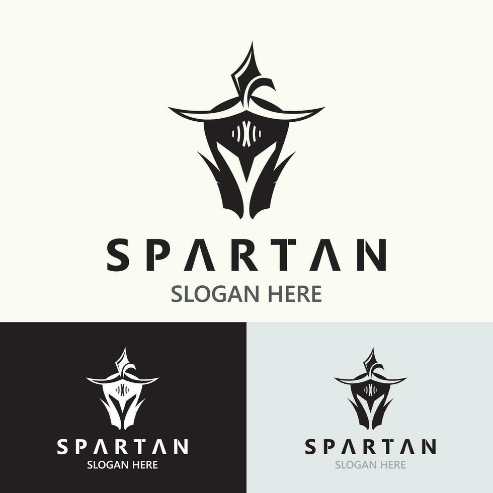 Spartan Helmet Warrior Logo template. spartan flat design vector