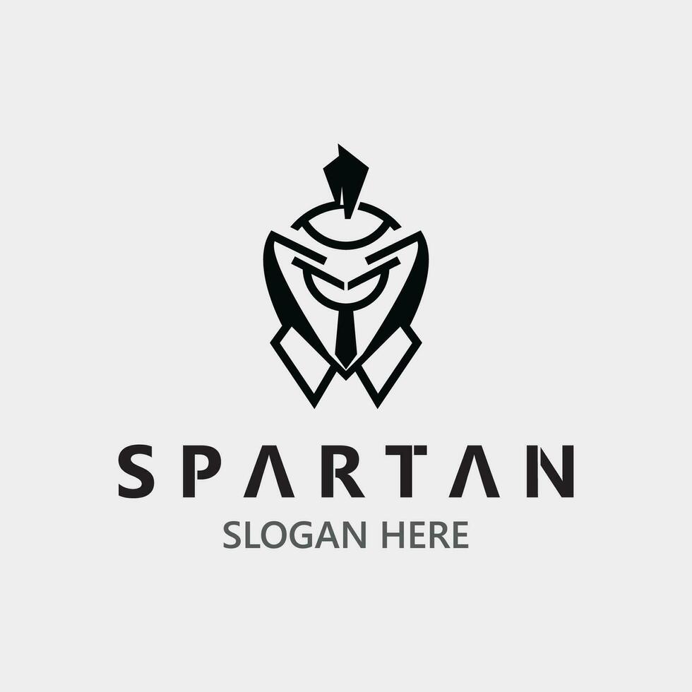 Spartan Helmet Warrior Logo template. spartan flat design vector